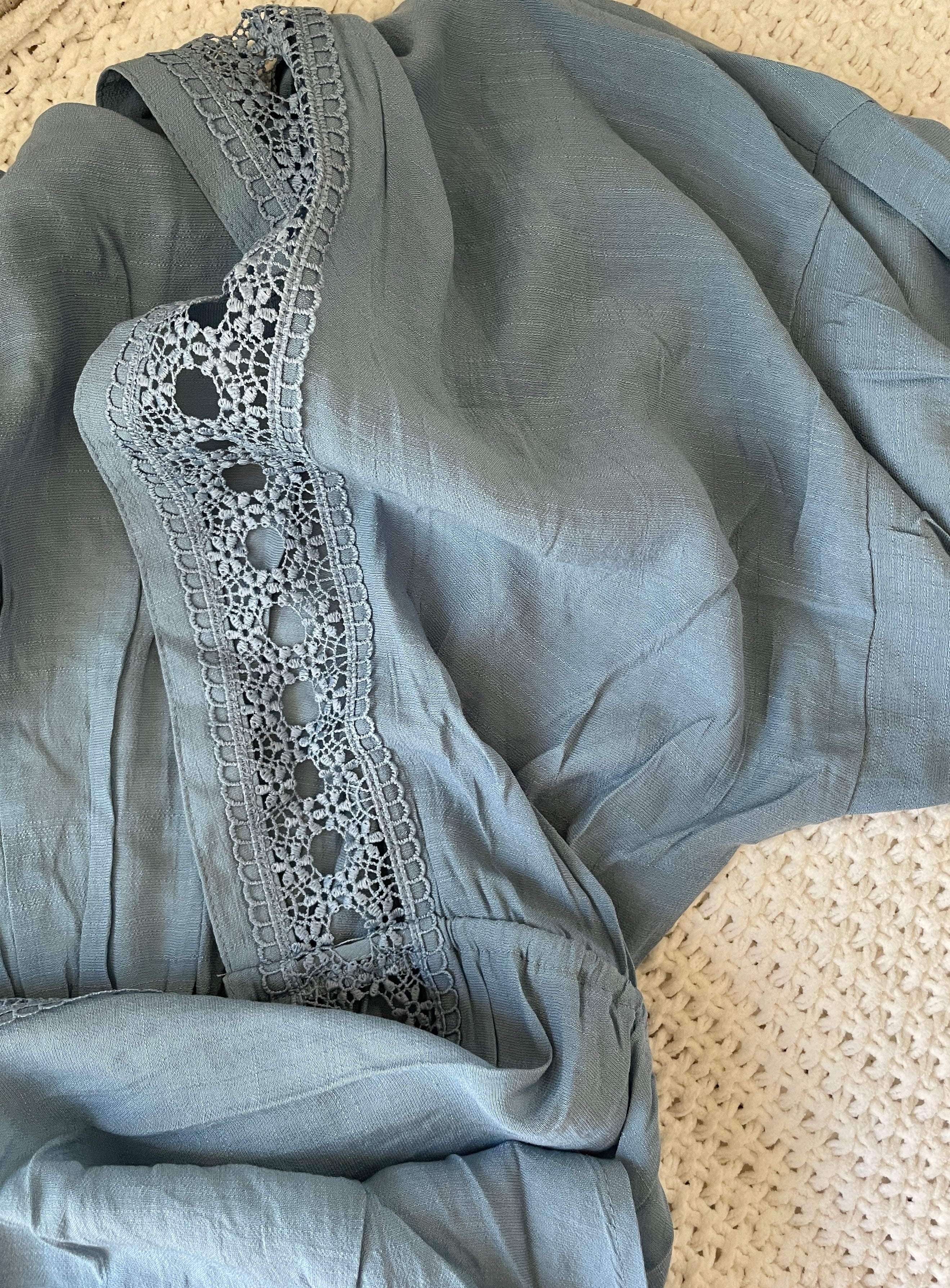 Crochet Baby Blue Cover Up Kimono