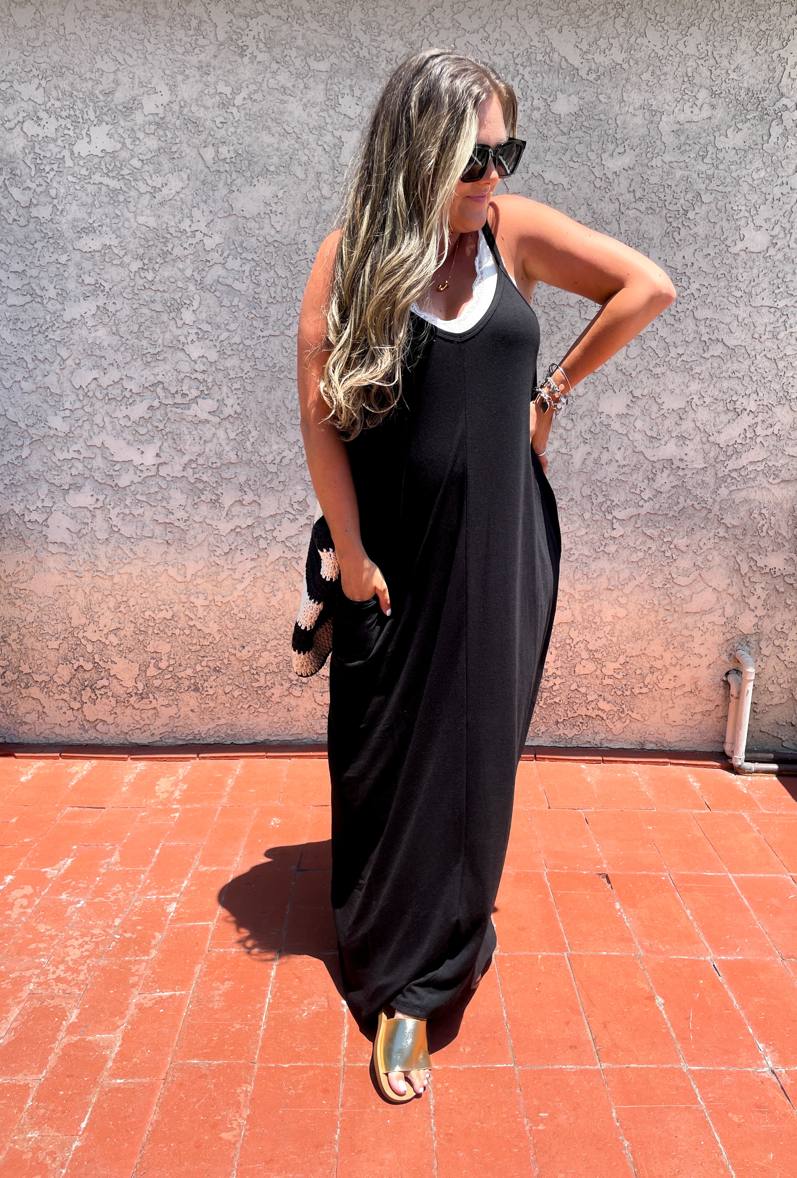 The Black Cami Maxi Dress