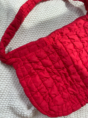 Quilted Hobo Handbag (Red)