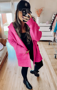 Pretty Ladies Hooded Cardigan (Pink)
