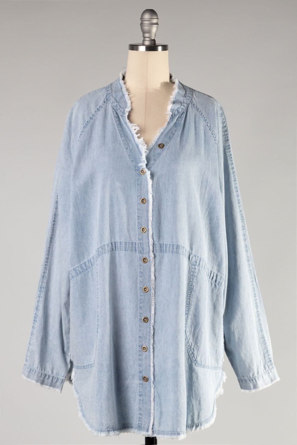 Dolman Sleeve Denim Top