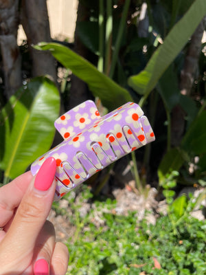 Seventies Floral Hair Clip (Lavender)