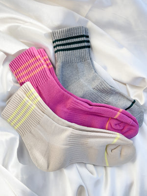 Striped Detail Socks (Grey)