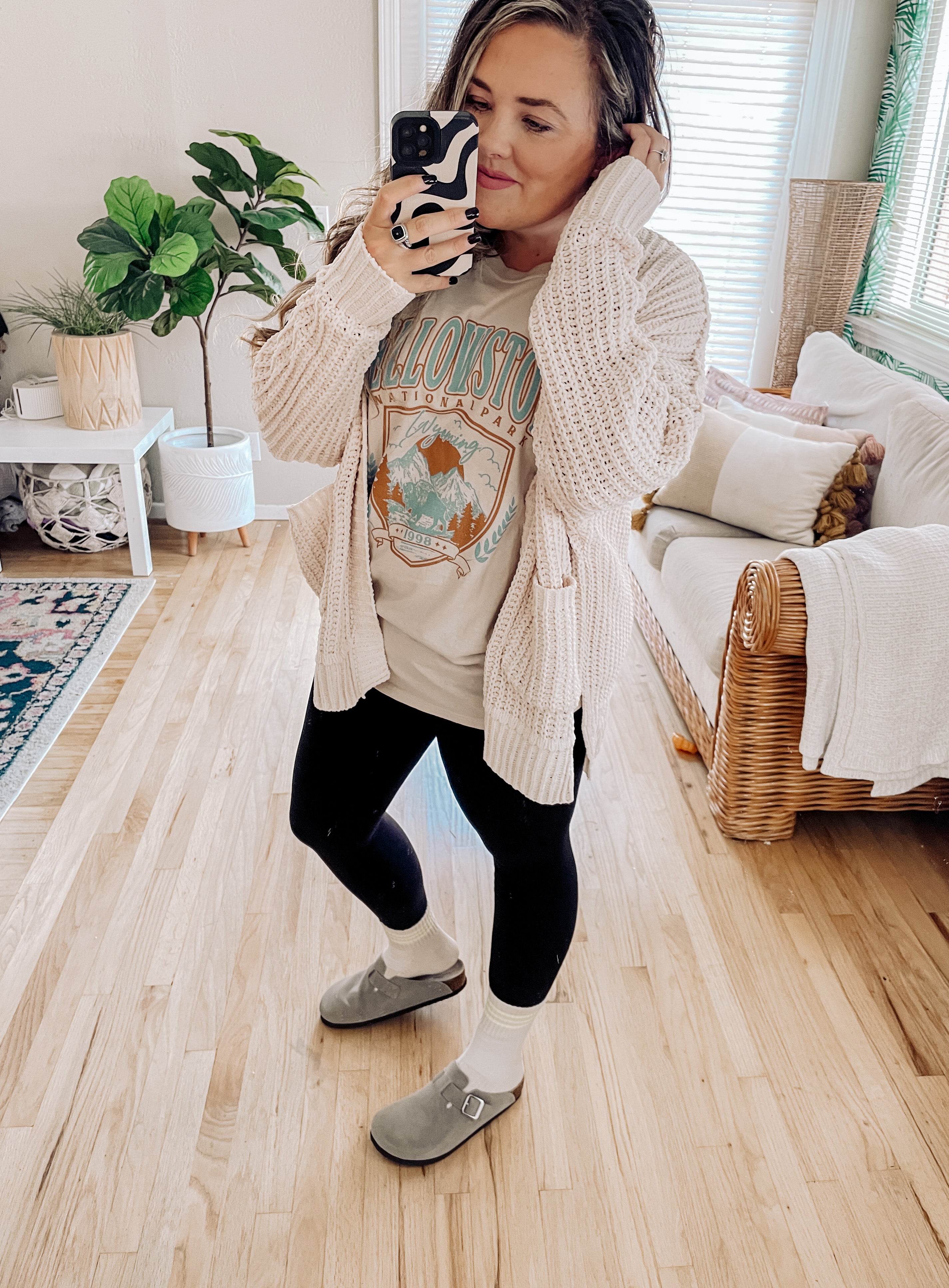 Chenille Comfy Cable Knit Cardigan (Taupe)
