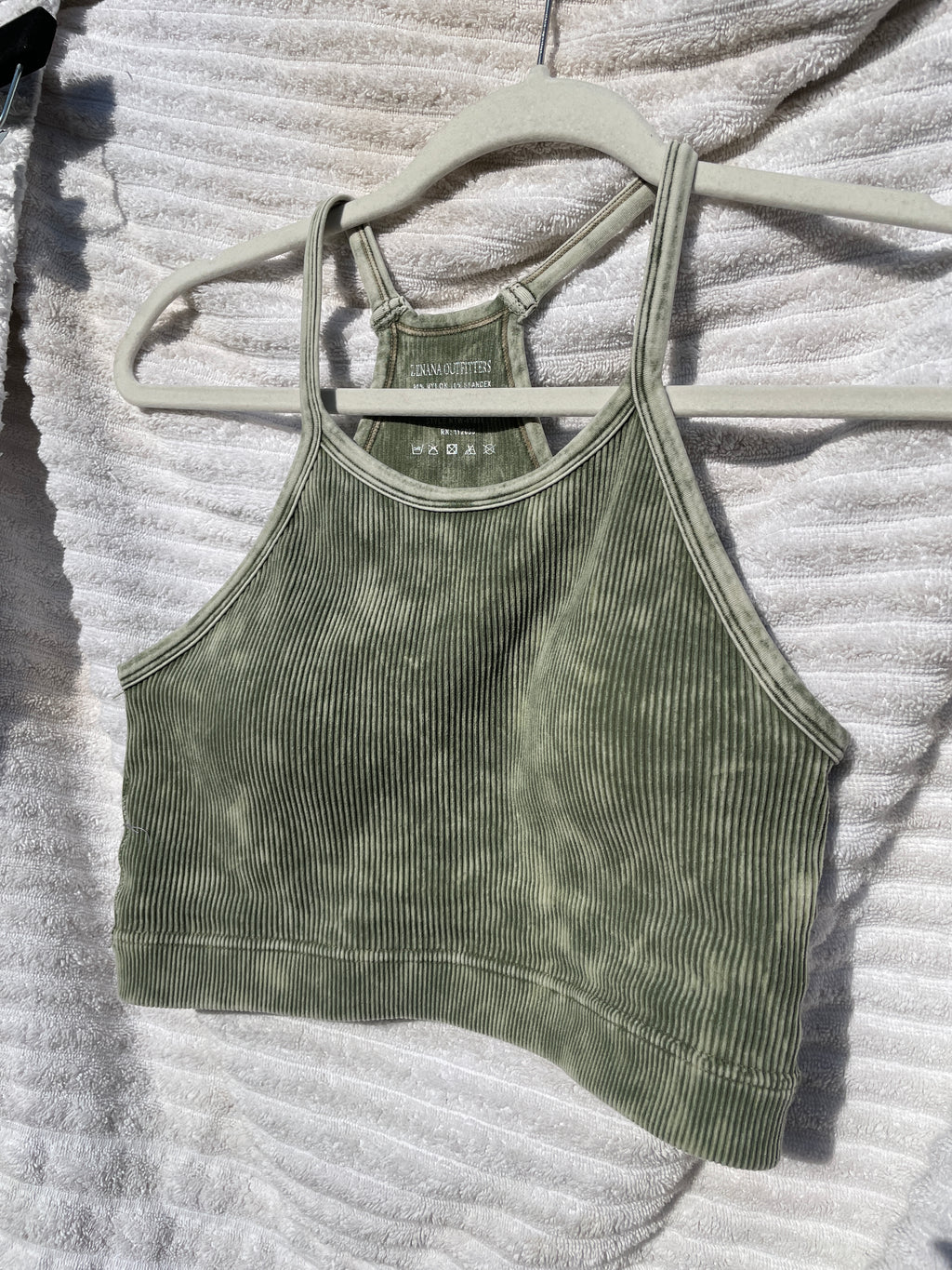 Ribbed Racerback Brami Bralette (Olive)