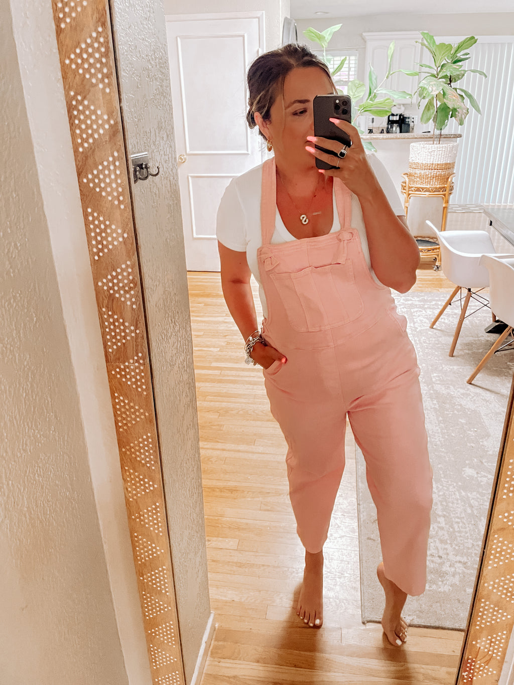 Top Knot Overalls (Pink)