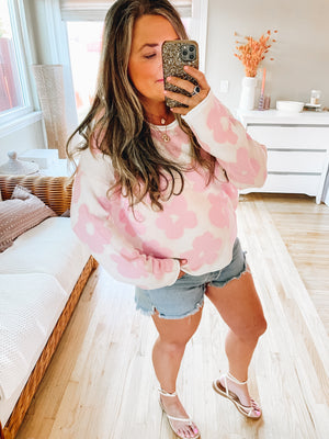 Pink Flowers In Spring Sweater