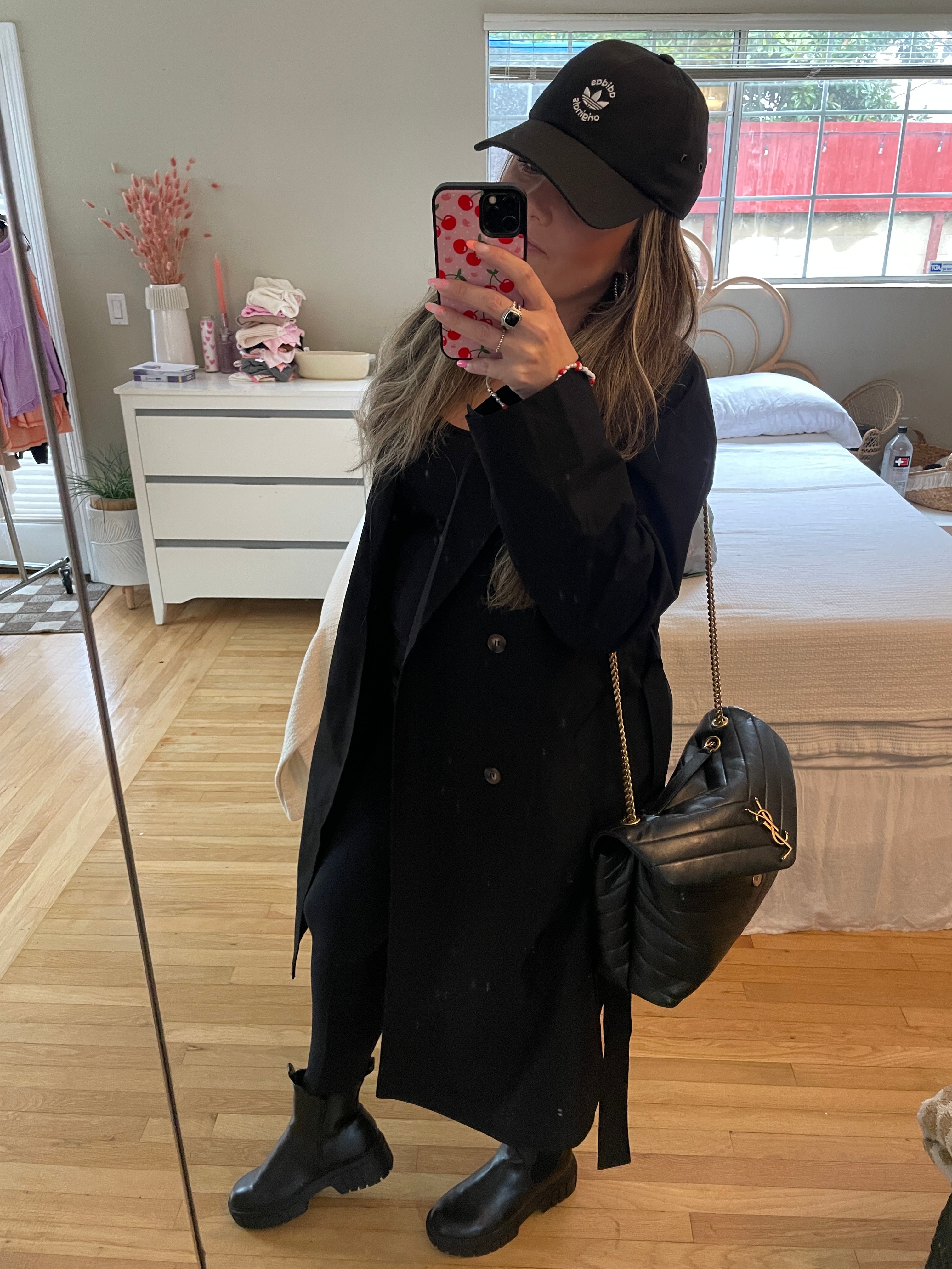 Abby Black Long Trench Coat