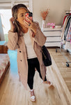 Abby Pink Stone Long Trench Coat