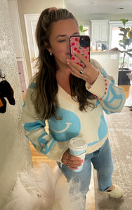 Baby Blue Happiness Knit Sweater