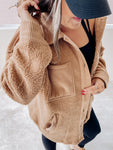 Sherpa Meets Corduroy Shacket (Tan)