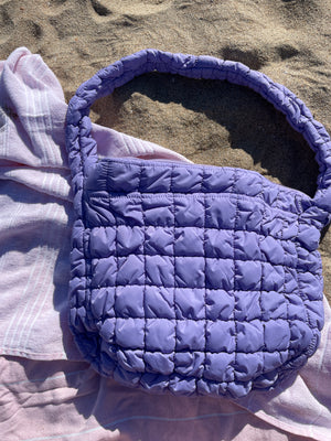 Quilted Hobo Handbag (Lavender)