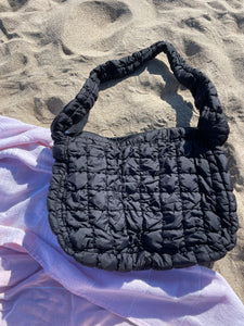 Quilted Hobo Handbag (Black)