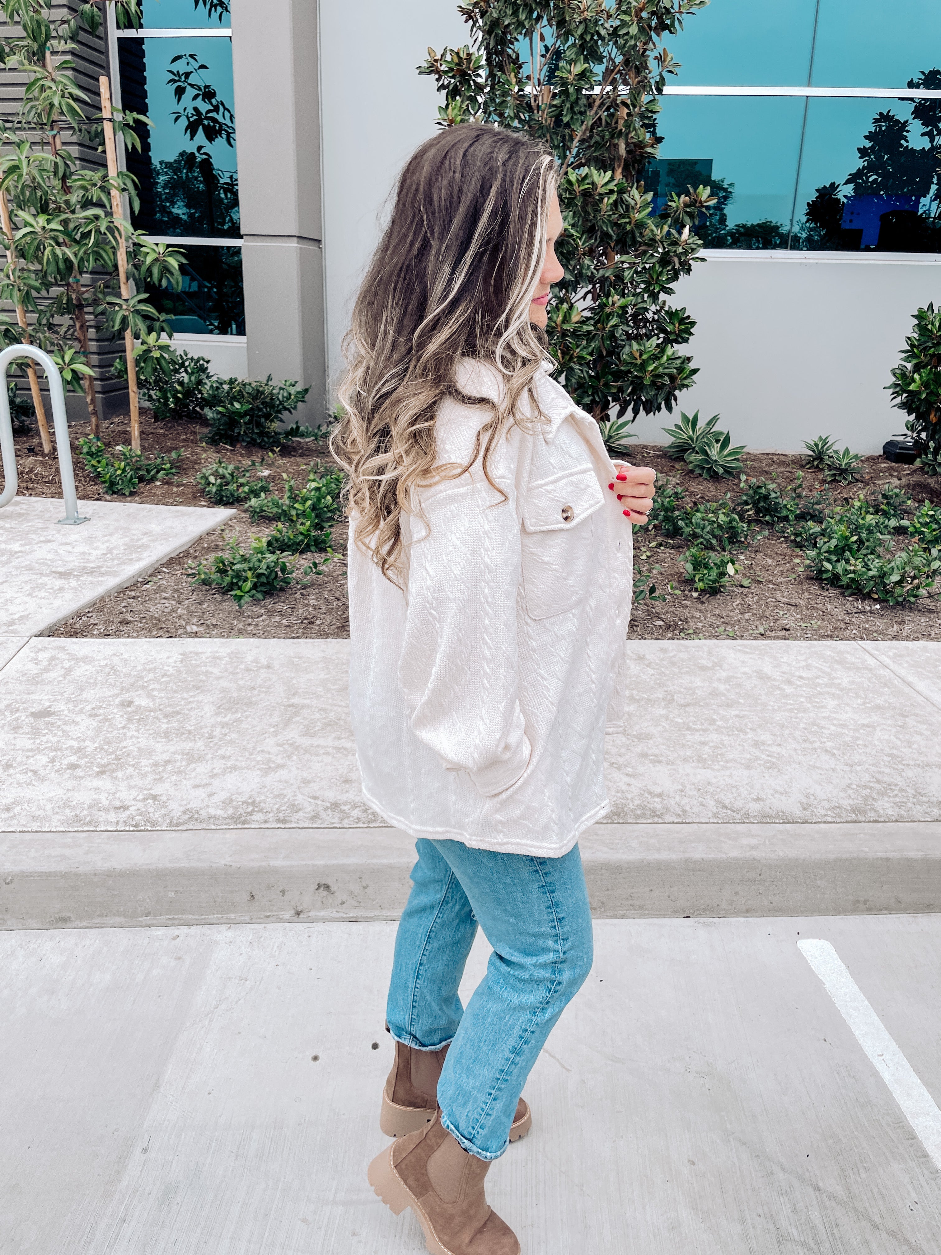 Beautiful Boho Braided Shacket (Ivory)