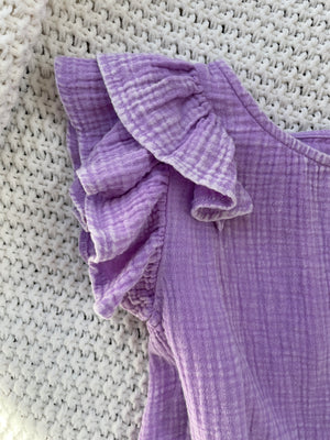 Pretty Ruffle Sleeves Top (Lavender)
