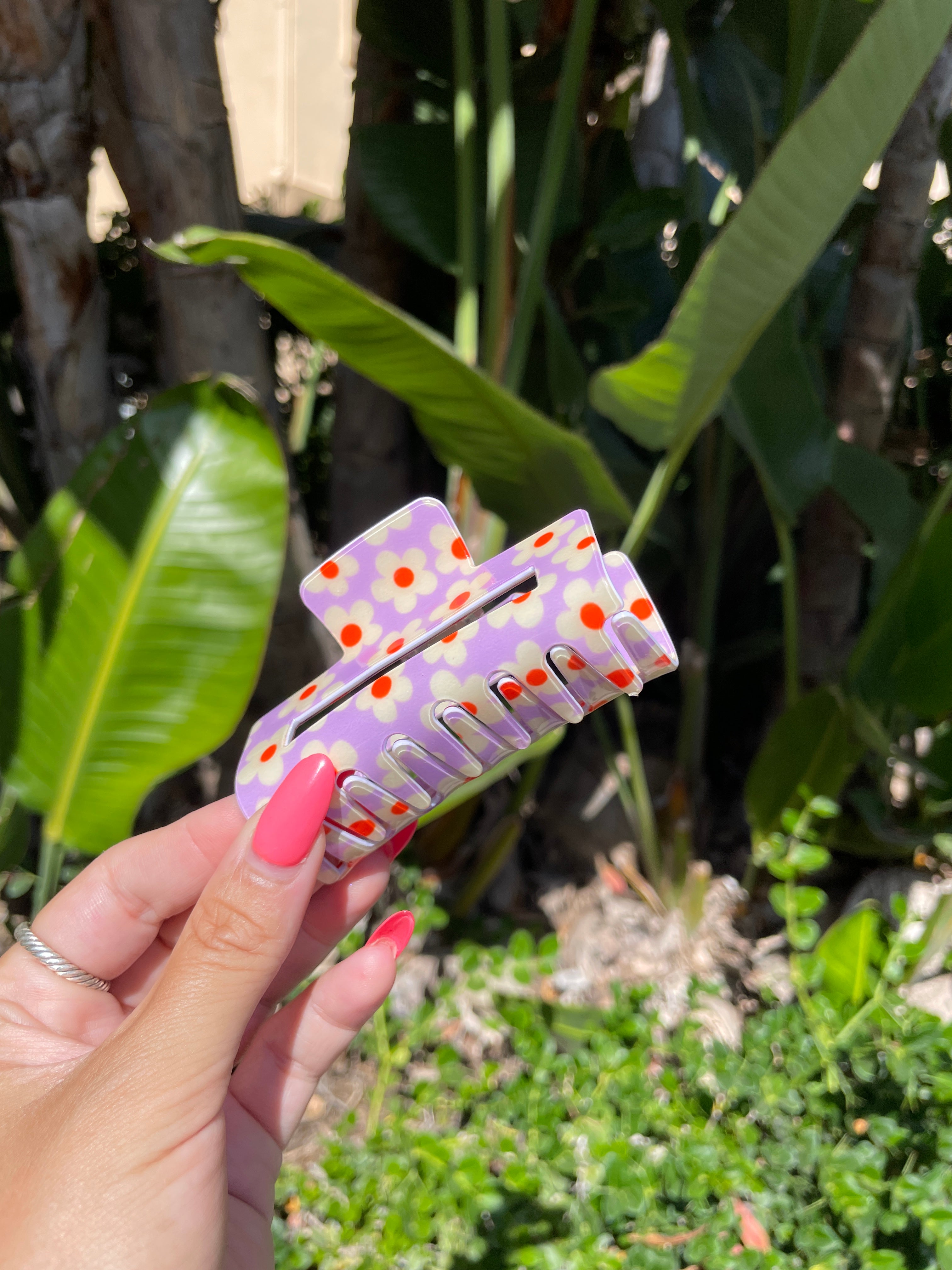 Seventies Floral Hair Clip (Lavender)