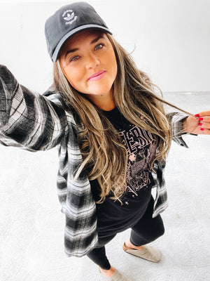 The Best Flannel Ever Top (Black/Grey)