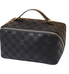 Checkered Luxury Make Up Bag