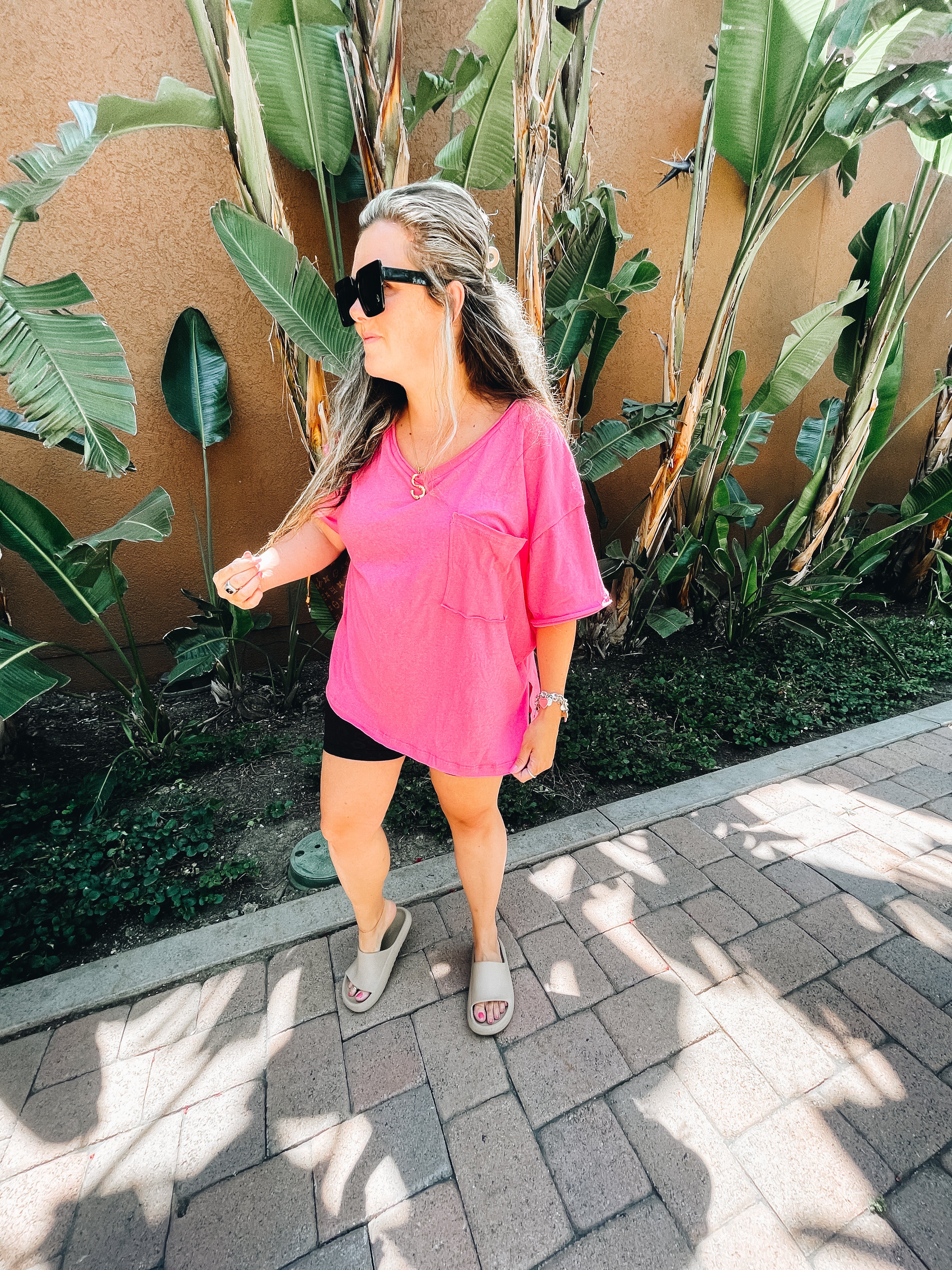 Out Running Errands Tee Shirt (Malibu Pink)
