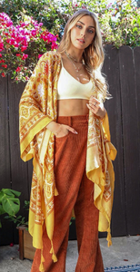 Golden Sunshine Tassel Kimono