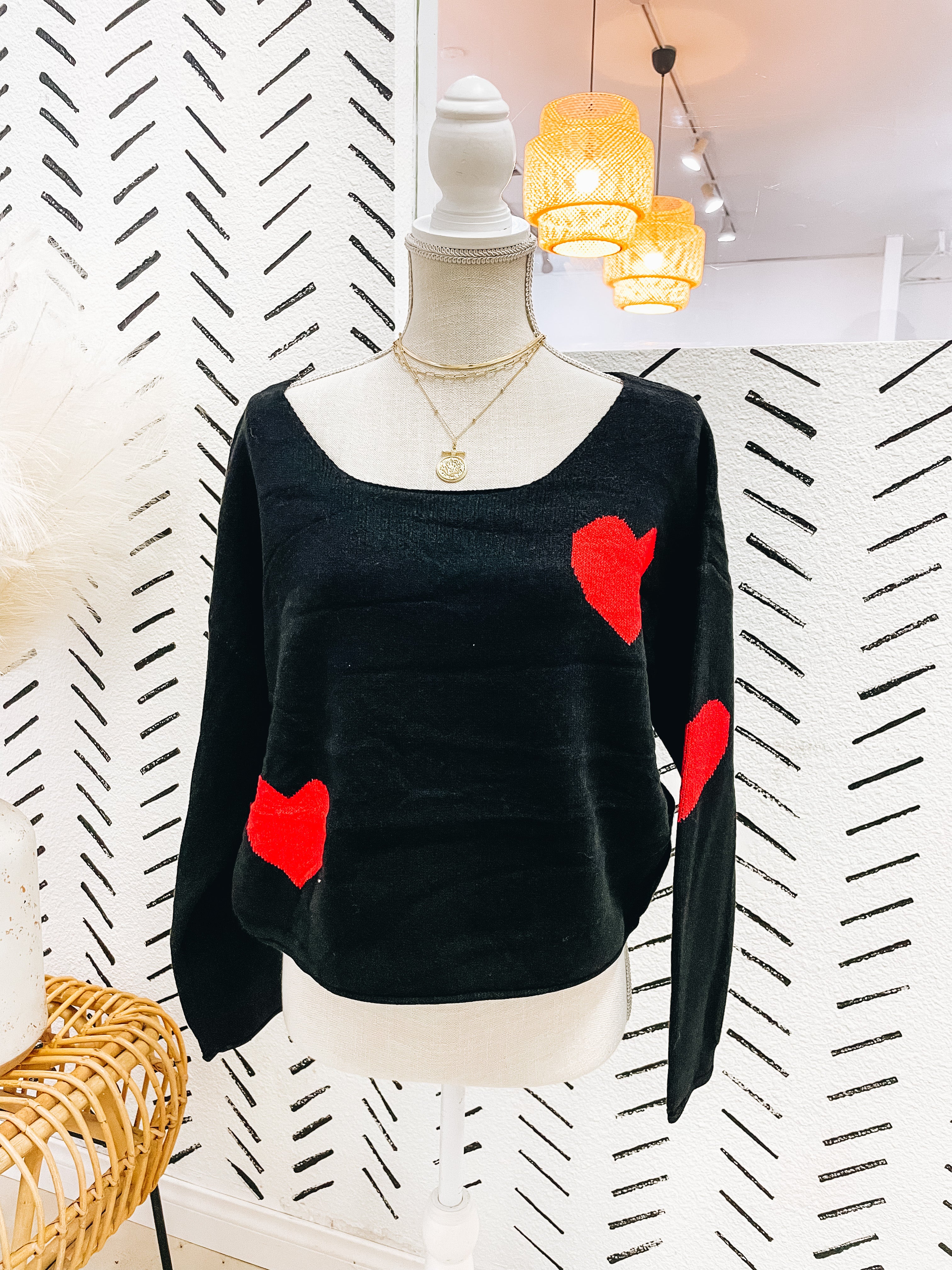You Have My Heart Knit Sweater (Black)