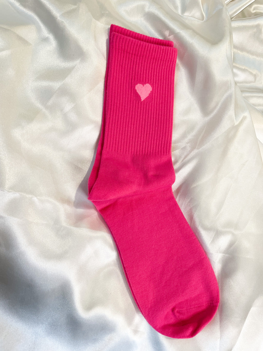 Pink Heart Crew Socks