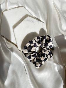 Super Soft Corduroy Checkerboard Hair Scrunchie